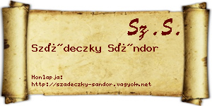 Szádeczky Sándor névjegykártya