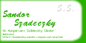 sandor szadeczky business card
