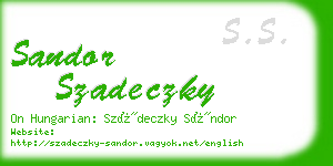 sandor szadeczky business card